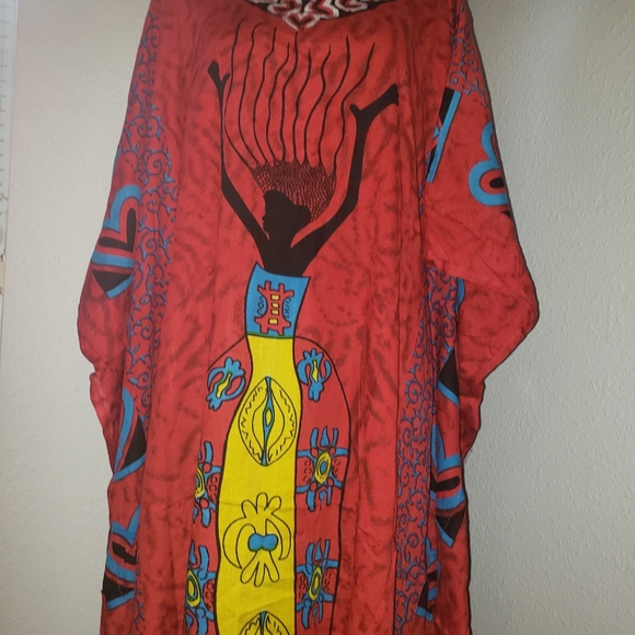 Just In: New/NWT African Woman Red Kaftan Abaya - Picture 2 of 13